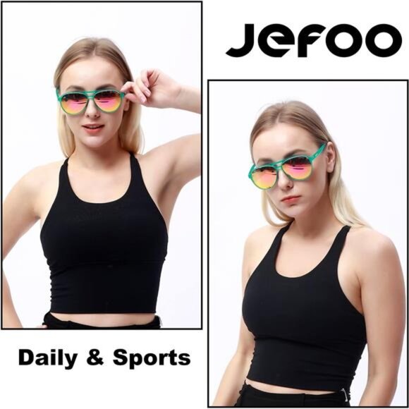 Polarized Aviator Sunglasses for Women Men Retro Trendy Sports Sunglasses